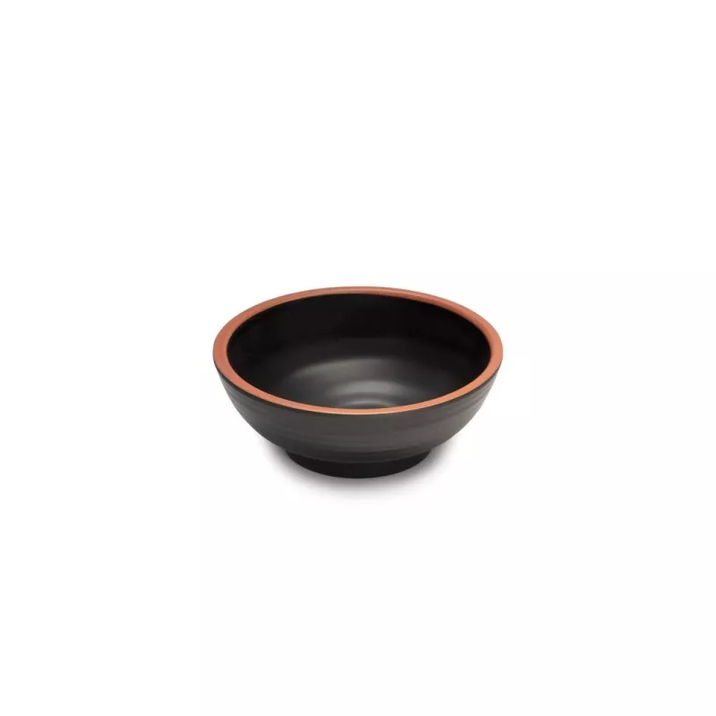 BOL TERRACOTA 9,5 CM P22700 negro con borde terracota, acabado mate, ideal para servir aperitivos