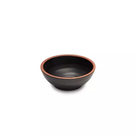 BOL TERRACOTA 9,5 CM P22700 negro con borde terracota, acabado mate, ideal para servir aperitivos