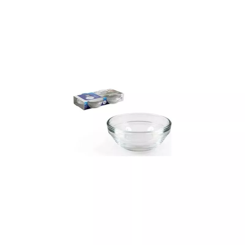 BOL SET 4UND. 7,5 70CC. APILABLES LYS T50-2021AC de vidrio transparente, diseño apilable y formato funcional.