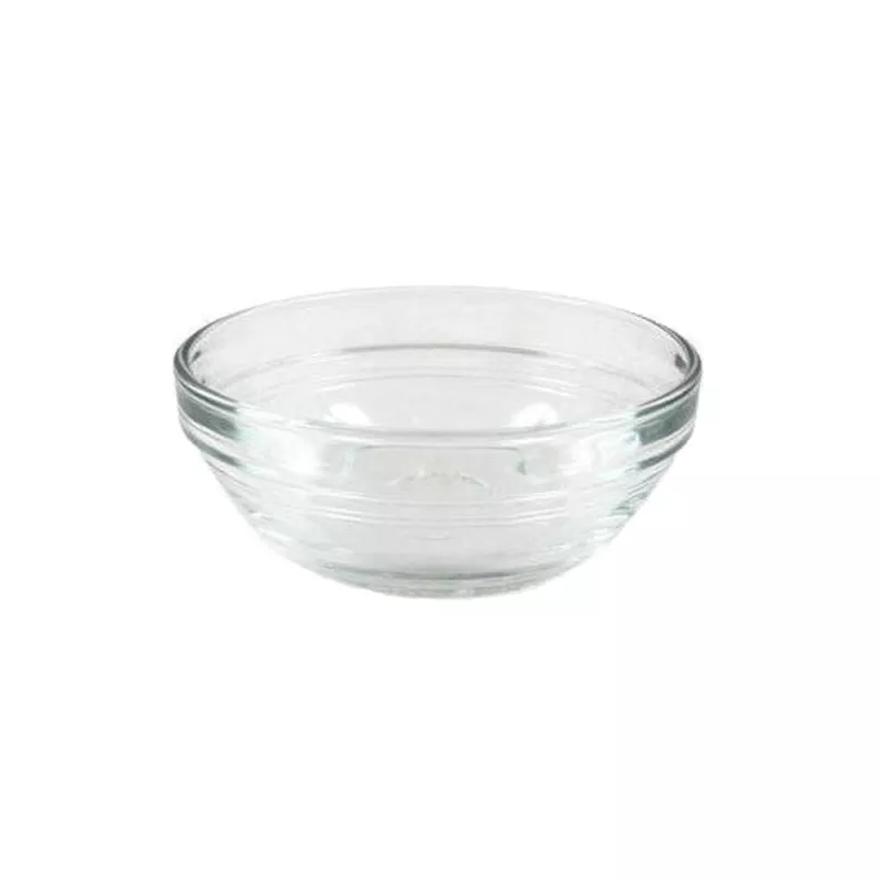 BOL 9 APILABLES LYS TRANSP. 125CC T51-2022AF de vidrio transparente con diseño apilable y borde liso.