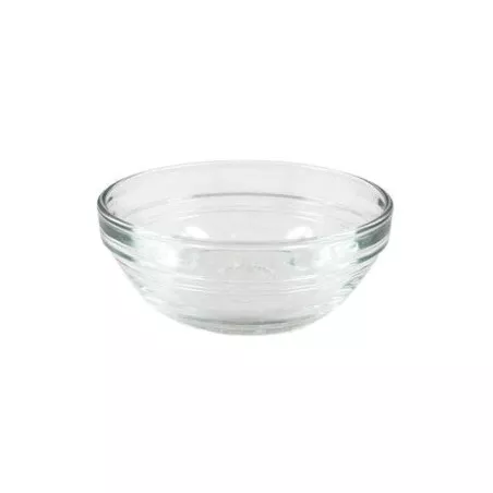 BOL 9 APILABLES LYS TRANSP. 125CC T51-2022AF de vidrio transparente con diseño apilable y borde liso.