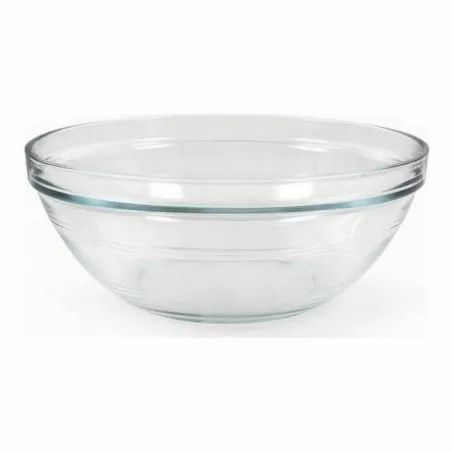 ENSALADERA 23 CM. APILABLES LYS T57-2028AFD de vidrio transparente, diseño moderno y apilable, ideal para servir ensaladas.