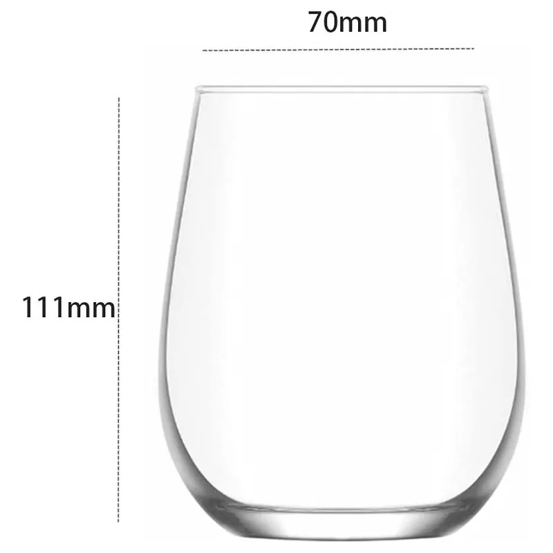 VASO GAIA 365F 475 CC 10952S transparente de vidrio, diseño moderno y acabado pulido, formato 70mm x 111mm