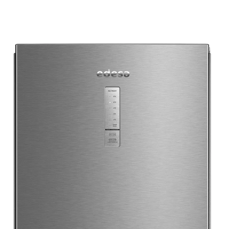 Congelador vertical Edesa EZS-1823 NF EX 273L de libre instalación en acabado inoxidable y diseño moderno con control mecánico.