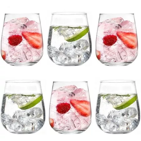 VASO GAIA361F 360 CC 10950S de cristal transparente con borde redondeado y diseño moderno ideal para cócteles