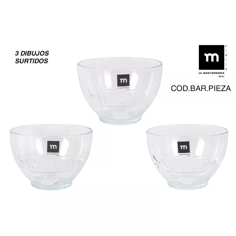 BOL 680 ML MEGAN 832092 transparente de vidrio con diseño modernista y acabado brillante, ideal para cocina.