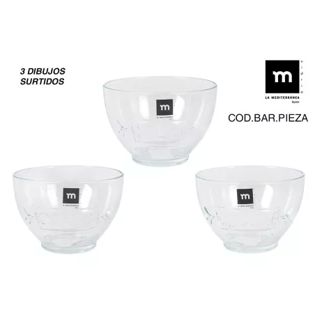 BOL 680 ML MEGAN 832092 transparente de vidrio con diseño modernista y acabado brillante, ideal para cocina.