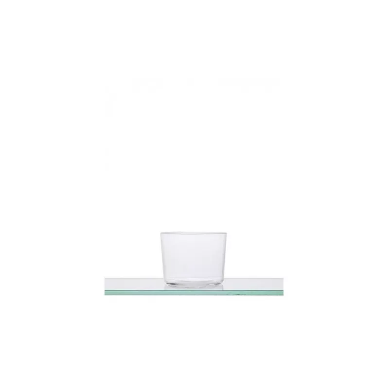 VASO CHIQUITO 25 CL. SELLA de vidrio transparente, diseño sencillo y acabado liso ideal para bebidas.