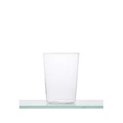 VASO SIDRA SELLA de cristal transparente, diseño sencillo y moderno, ideal para bebidas frías.