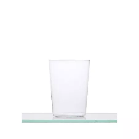 VASO SIDRA SELLA de cristal transparente, diseño sencillo y moderno, ideal para bebidas frías.
