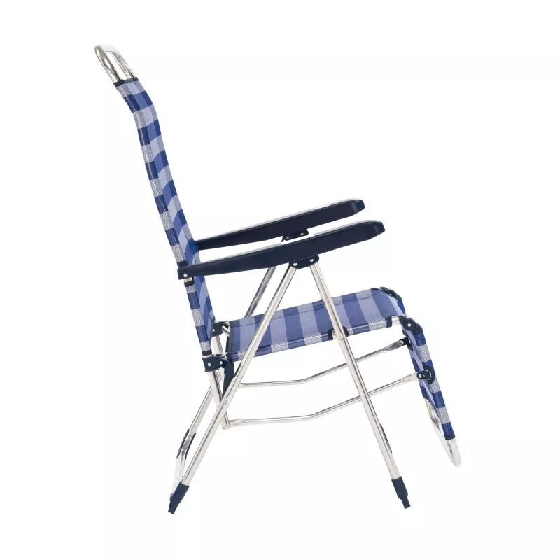 Hamaca relax Alco 480ALF-0056 aluminio azul/blanco con diseño ergonómico y tapa de tejido resistente al agua