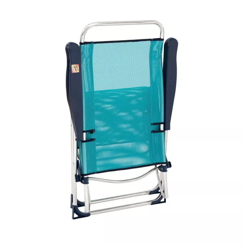 Hamaca relax Alco 480ALF-0030 plegable azul turquesa con estructura metálica ligera y respaldo alto para mayor confort