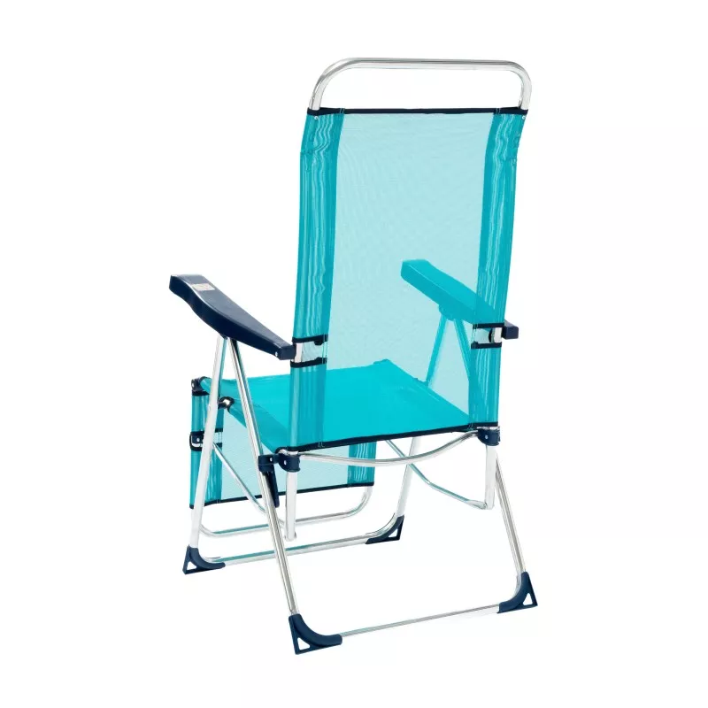 Hamaca relax Alco 480ALF-0030 plegable azul turquesa con estructura de metal y tejido de malla transpirable.