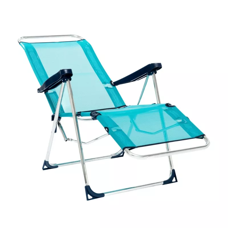 Hamaca relax Alco 480ALF-0030 plegable azul turquesa con diseño ergonómico y estructura de aluminio ligera