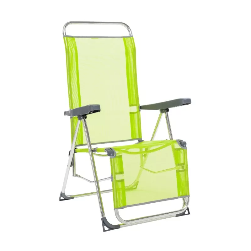 Hamaca relax Alco 480ALF-2424 plegable verde, diseño ergonómico, estructura de aluminio y tejido transpirable.