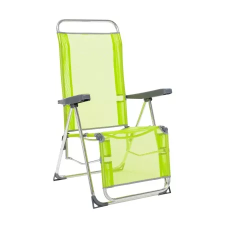 Hamaca relax Alco 480ALF-2424 plegable verde, diseño ergonómico, estructura de aluminio y tejido transpirable.