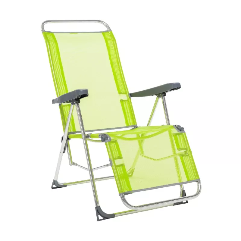 Hamaca relax Alco 480ALF-2424 plegable verde con estructura de aluminio y tejido transpirable para exterior.