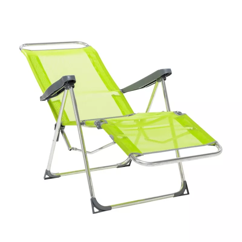 Hamaca relax Alco 480ALF-2424 plegable verde con estructura de metal y tejido resistente a la intemperie.