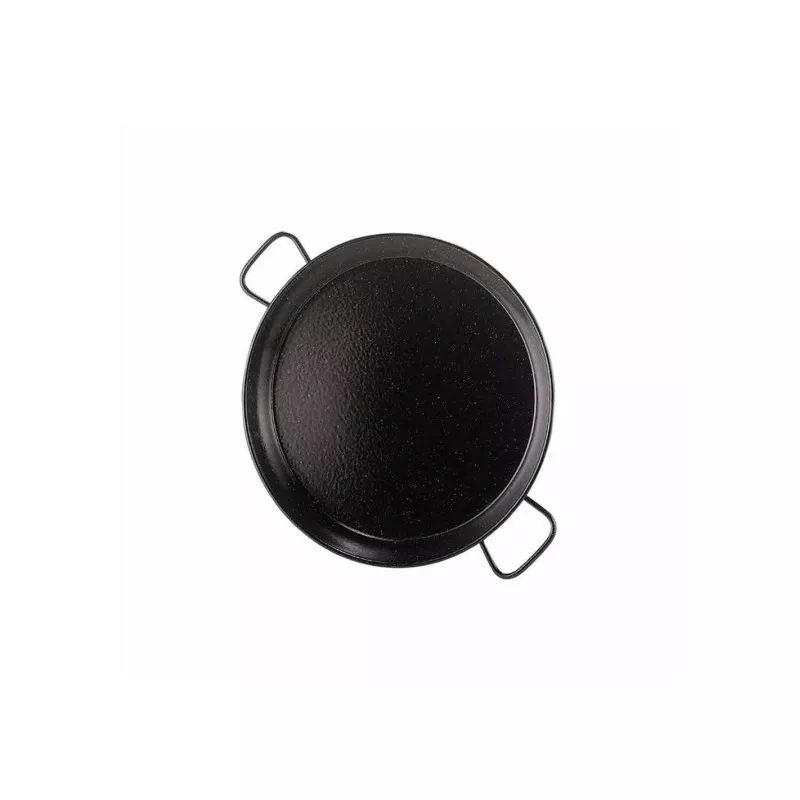 Paellera 28 esmaltada GARCIMA de color negro, resistente, con asas y diseño clásico para preparar paellas.