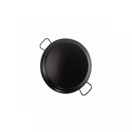 Paellera 28 esmaltada GARCIMA de color negro, resistente, con asas y diseño clásico para preparar paellas.
