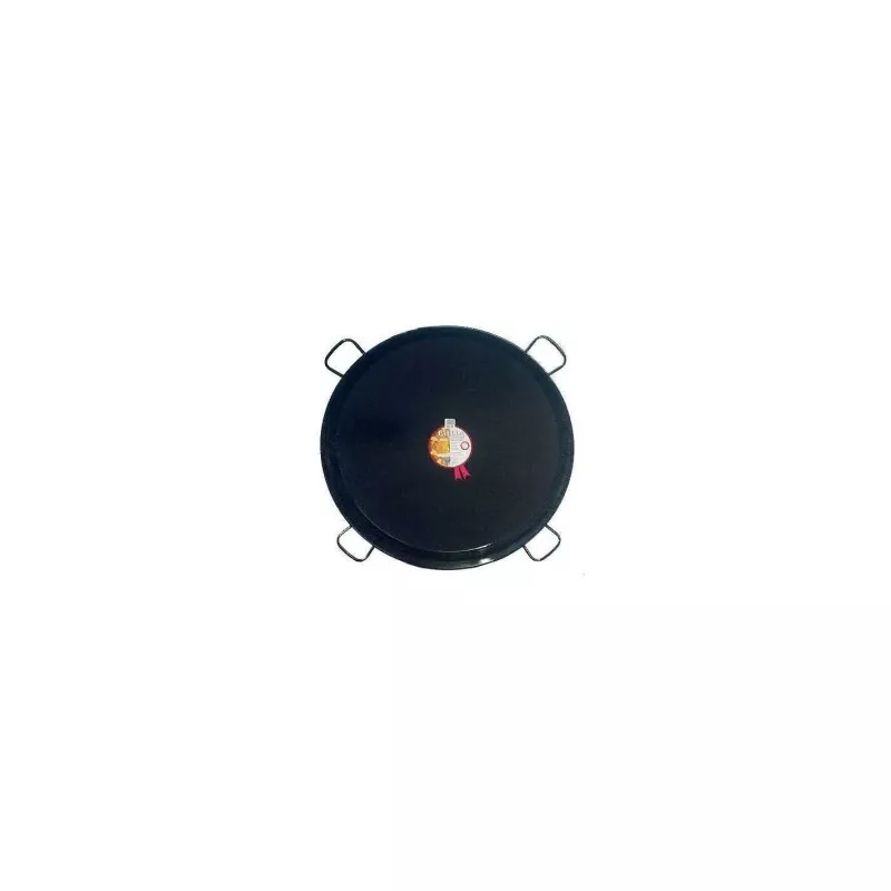 Paellera 70 esmaltada Garcima color negro con asas y diseño tradicional para cocinar paellas.