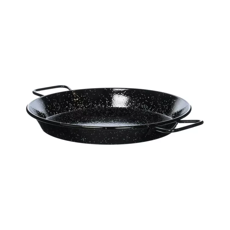 PAELLERA 46 ESMALTADA GARCIMA negra con acabado brillante y asas laterales para cocina tradicional.