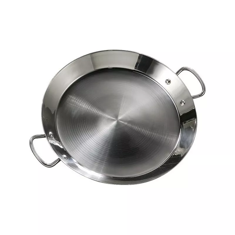Paellera 40 Guison Inox Garcima 74040 de acero inoxidable con acabado brillo y asas para facilitar el manejo