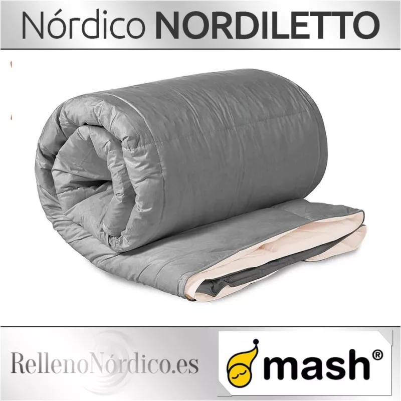 Edredón nórdico Mash Nordiletto 150x220 gris de microfibra suave y ligero con relleno de 300 g