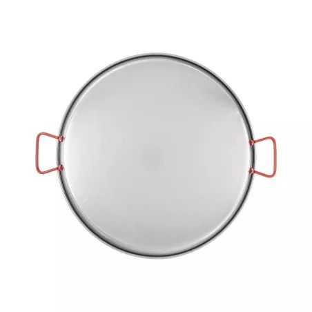 PAELLERA 60 HIERRO GARCIMA 19 RACIONES con acabado en hierro, diseño redondo y asas rojas para fácil manejo.