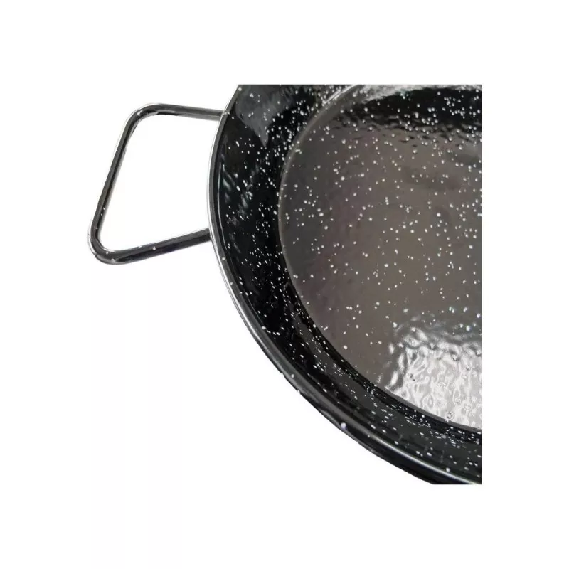 Paellera 60 esmaltada Garcima de color negro con acabado brillante y diseño tradicional para preparar paellas.