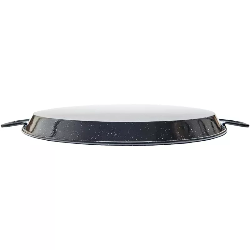 Paellera 65 esmaltada Garcima color negro con acabado brillante y asas resistentes para cocina tradicional.