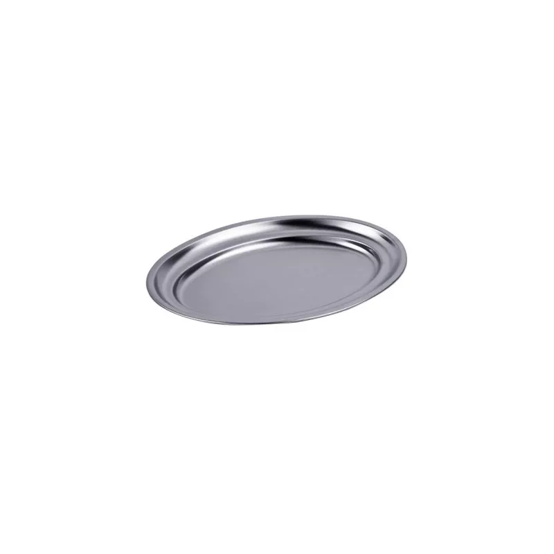FUENTE OVAL 40 B/VUELTO INOXIBAR 59076 de acero inoxidable con acabado brillante y diseño ovalado elegante.