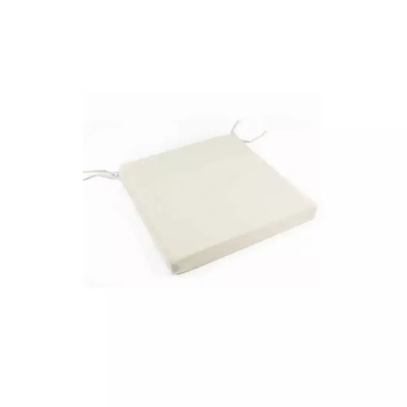 Cojín Hevea Sillón Bahía-30 color blanco en tejido de poliéster con lazo para sujeción y formato cuadrado