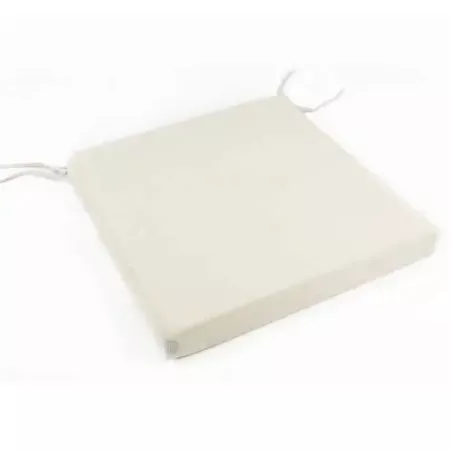 Cojín Hevea Sillón Bahía-30 color blanco en tejido de poliéster con lazo para sujeción y formato cuadrado
