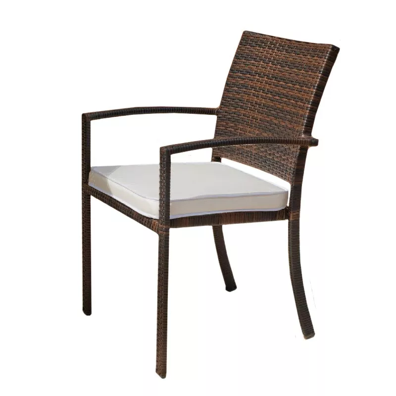 Cojín Hevea Sillón Bahía-30 blanco de poliéster con diseño moderno y acabado resistente para exteriores.