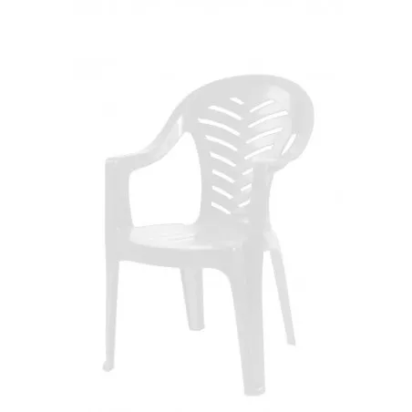 SILLON CAPISA PALMA BLANCO de plástico resistente, diseño ergonómico y acabado mate ideal para exteriores.