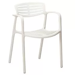 Silla Resol Toledo Aire marfil de polipropileno apilable con diseño moderno y acabado liso.