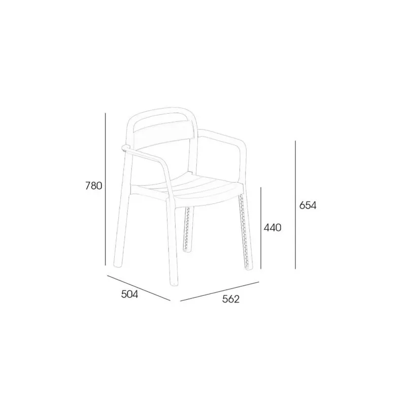 Silla con brazos Garbar June blanca apilable UV de plástico resistente y diseño moderno ideal para exteriores