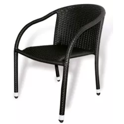 SILLON REMO ALUMINIO+RATTAN NEGRO 6334 con estructura de aluminio, asiento de ratán y diseño moderno ergonómico.
