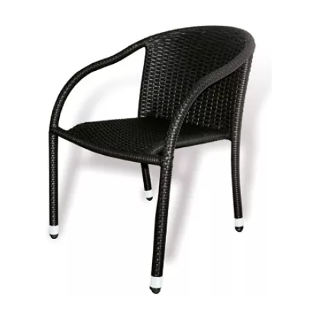 SILLON REMO ALUMINIO+RATTAN NEGRO 6334 con estructura de aluminio, asiento de ratán y diseño moderno ergonómico.