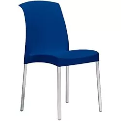SILLA JENNY AZUL 2078 CONTRACT de diseño moderno, estructura metálica y acabado en color azul vibrante.