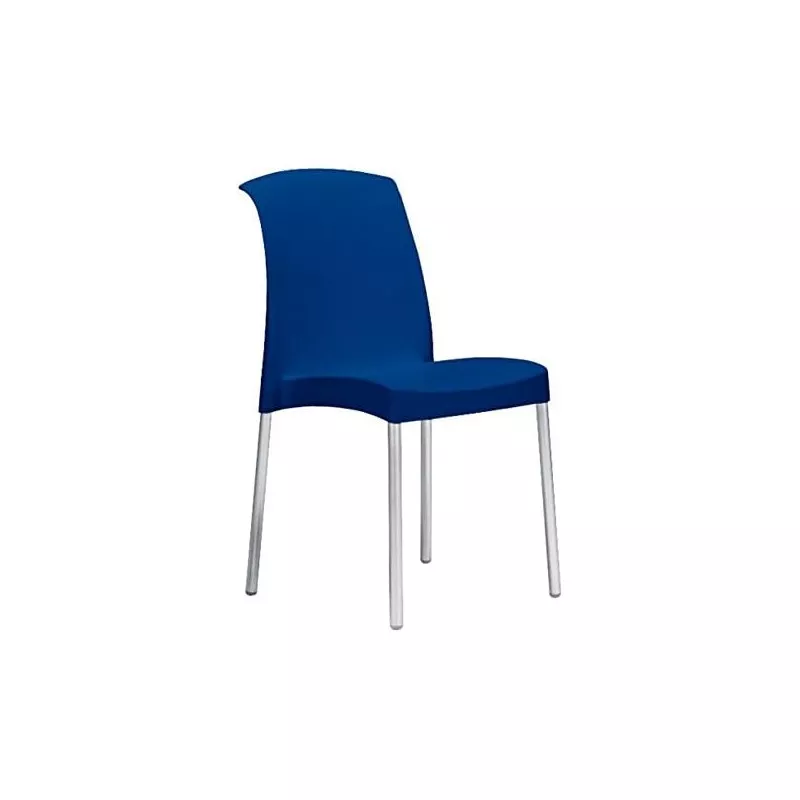 SILLA JENNY AZUL 2078 CONTRACT de diseño moderno, estructura metálica y acabado en color azul vibrante.