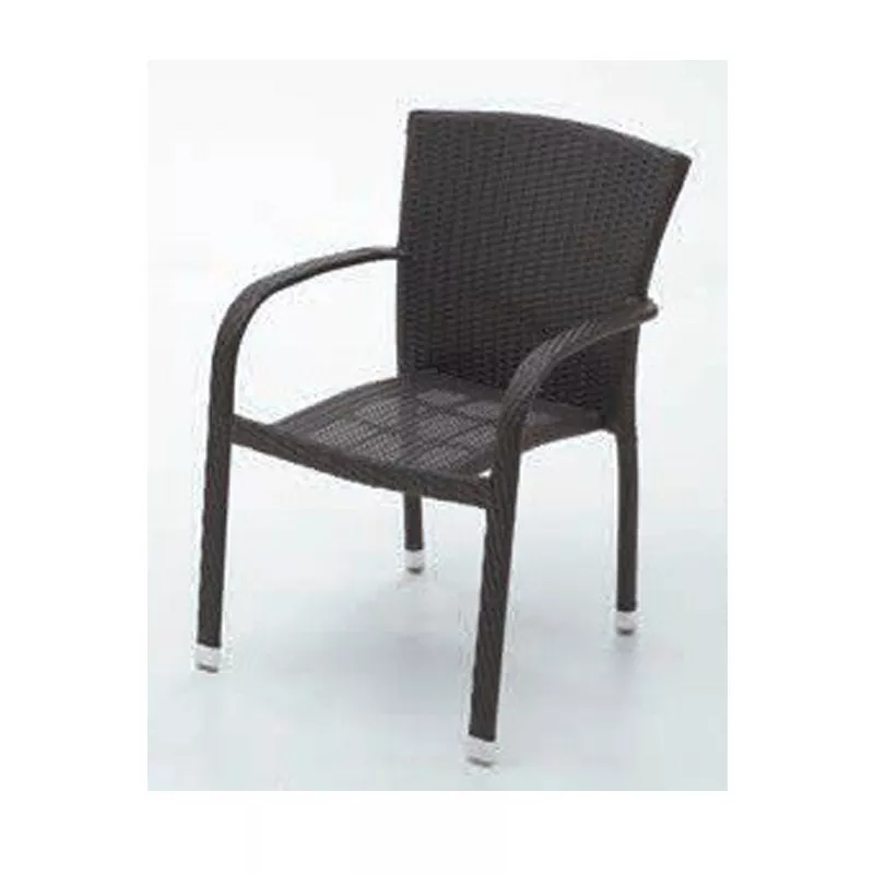 SILLON HAITI ALUMINIO+RATTAN 8847C color marrón, estructura de aluminio y tejido de ratán, diseño moderno y ligero.