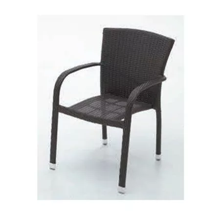 SILLON HAITI ALUMINIO+RATTAN 8847C color marrón, estructura de aluminio y tejido de ratán, diseño moderno y ligero.