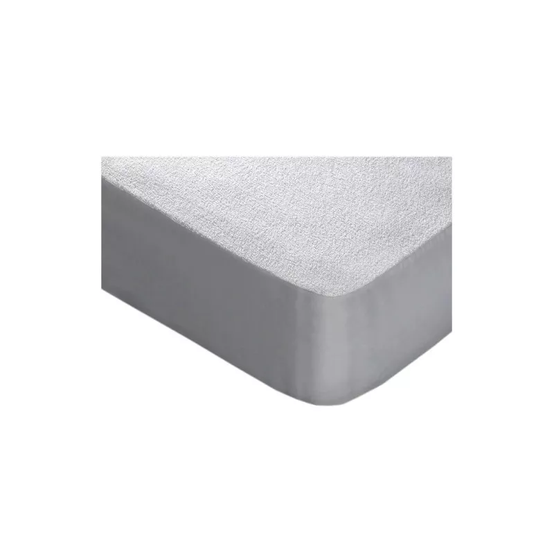 Cubre colchón rizo impermeable Mash 90x180/190 transpirable en color blanco, suave y resistente al agua.