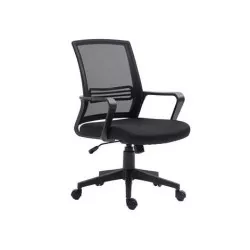 Silla escritorio Epi negra regulable, con tela transpirable y diseño ergonómico para mayor comodidad.