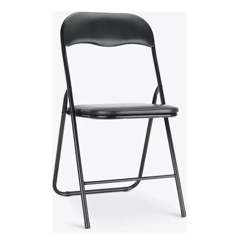 SILLA PLEGABLE NEGRO ECO 0103021701 de acero resistente, diseño moderno, acabado liso y fácil de almacenar