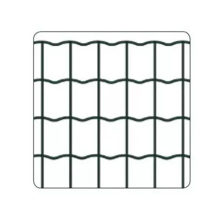ENREJADO JARDITOR BRICO 25M 100*75 1.0 de color verde, material metálico con diseño ondulado y resistente para jardines.