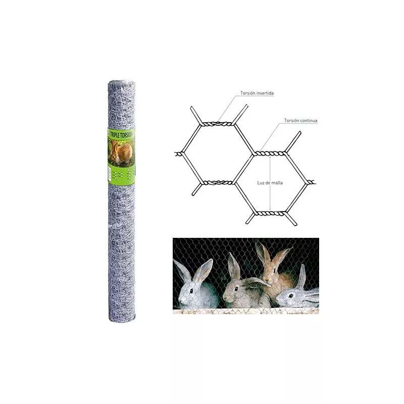 ENREJADO T/T 19/1 MOREDA de malla hexagonal para cercados, robusto y duradero, ideal para animales pequeños.