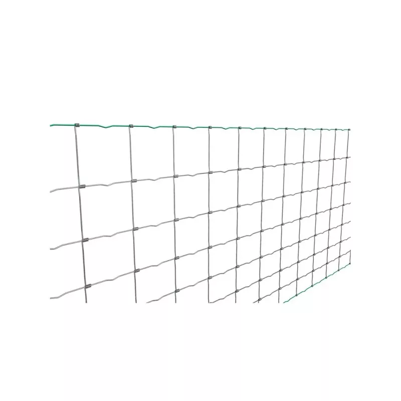 MALLA HJ 100*08*15 AGROTOR MOREDA 100 M de acero galvanizado, construcción resistente con malla de cuadrícula verde.